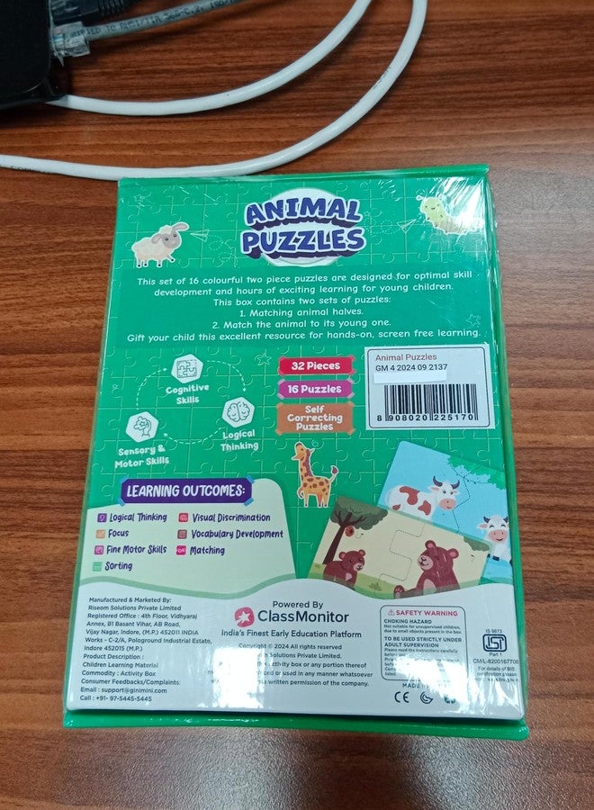 GiniMini Animals Jigsaw Puzzle for Kids 2 3 4 5 Years | Educational 2 Piece Puzzle for Memory & Motor Skills | Return & Birthday Gifts for Boys & Girls - Image 2